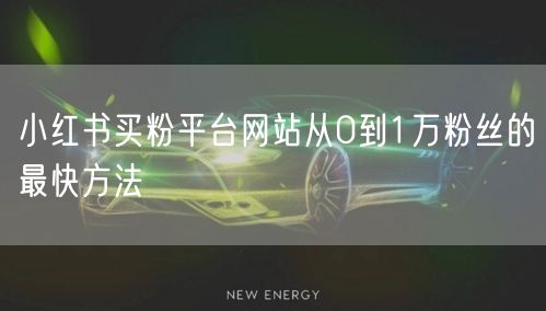 小红书买粉平台网站从0到1万粉丝的最快方法